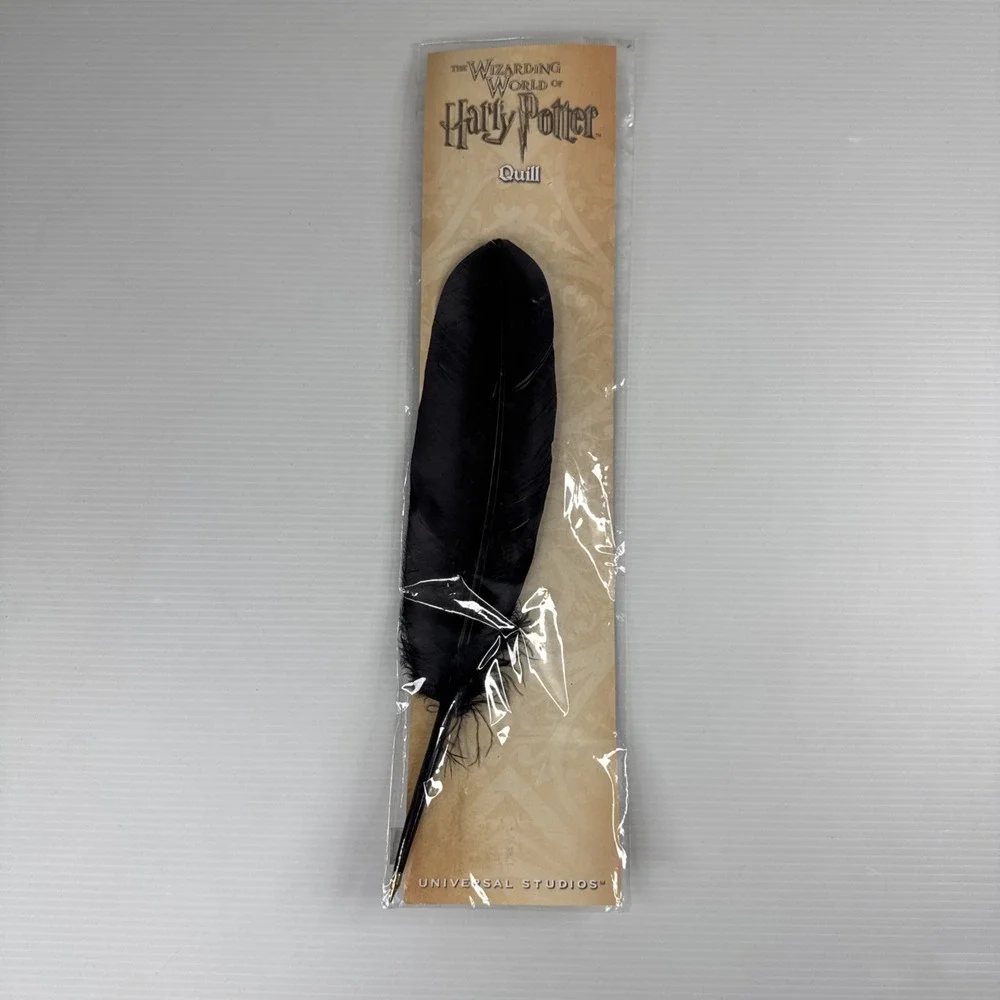 Harry Potter Feather Black Quill Pen W/Ballpoint Tip Universal Studio NEW SEALED